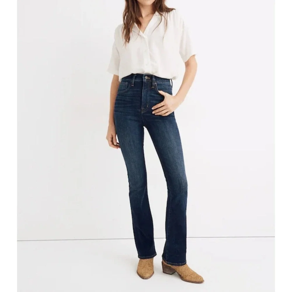 Madewell Skinny Flare Jeans Womens 26‎  Retro Y2K Blue Denim Stretch Fits 28x31